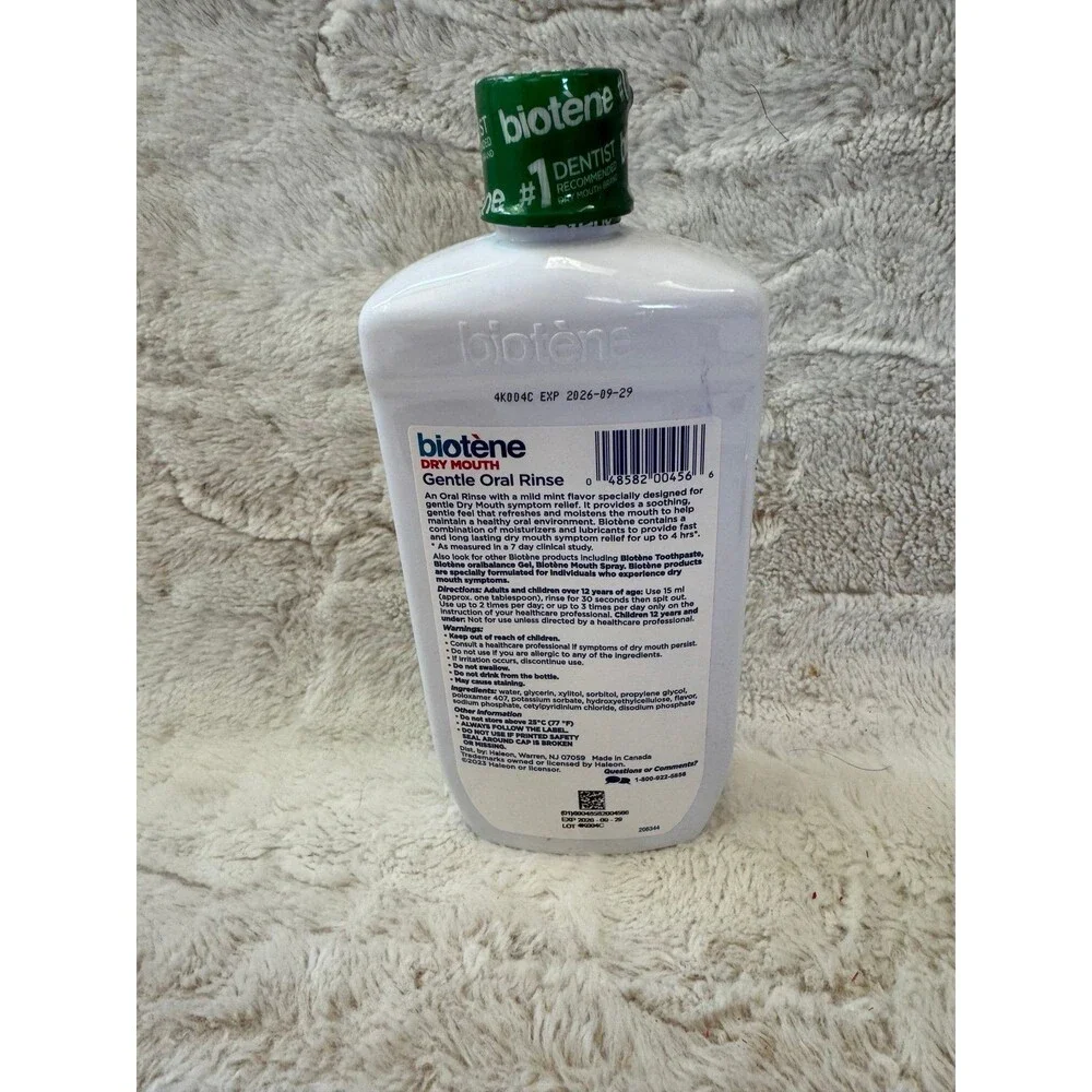 Biotene Gentle Mint Dry Mouth Oral Rinse Alcohol Free Soothing 1 Bottle 09/2026